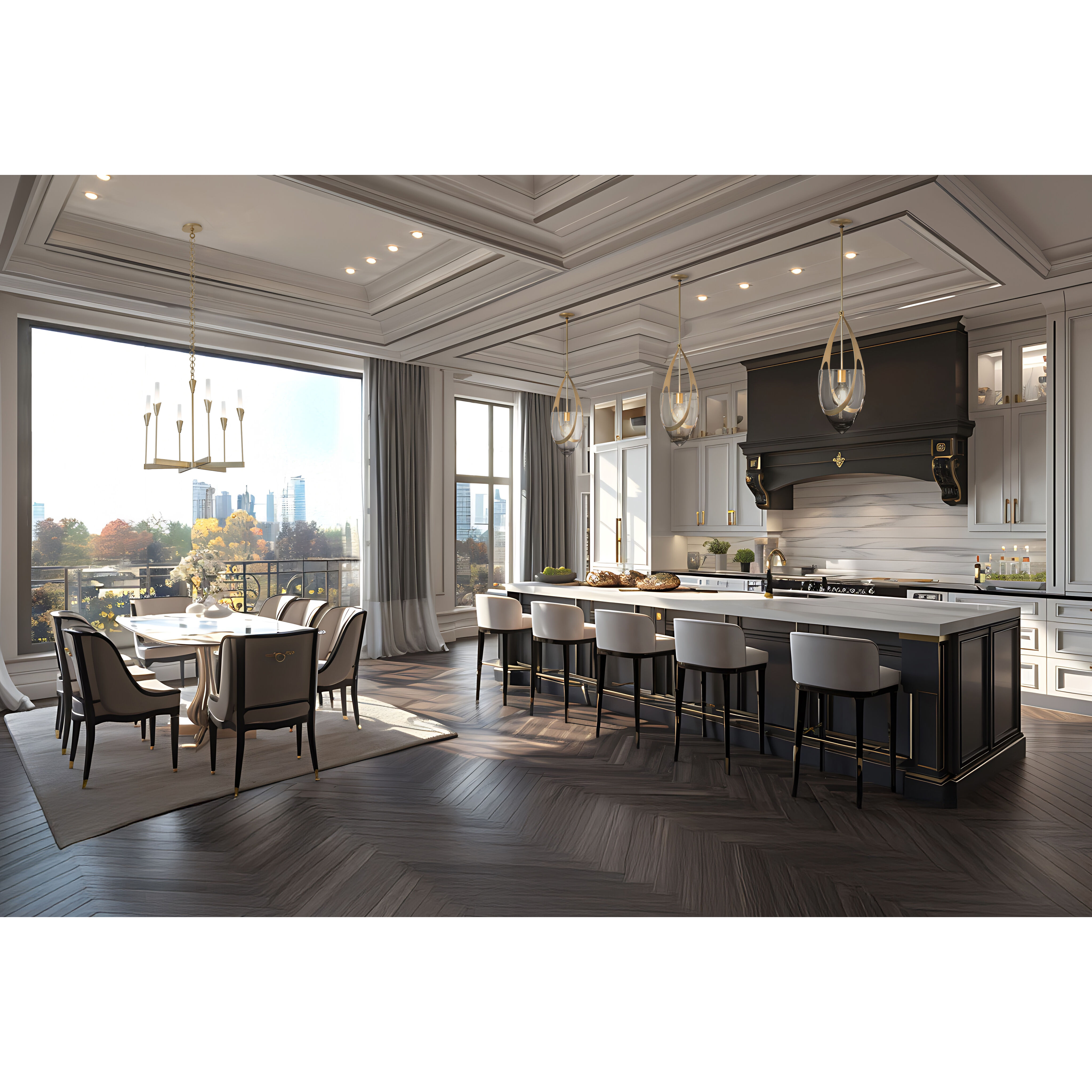 Lilium 6 Light 30.3 inch Modern Brass Chandelier Ceiling Light